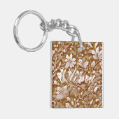 Elegante  terracotta boho bloem sleutelhanger (Voorkant Links)