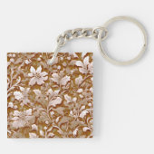 Elegante  terracotta boho bloem sleutelhanger (Achterkant)