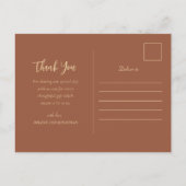 Elegante Terracotta Boho Bloemige Trouw Dankjewel Briefkaart (Achterkant)