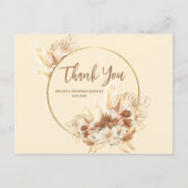 Elegante Terracotta Boho Bloemige Trouw Dankjewel Briefkaart (Voorkant)