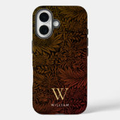 Elegante Terracotta Boho Botanisch Patroon Monogra Case-Mate iPhone Case (Achterkant)