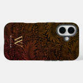 Elegante Terracotta Boho Botanisch Patroon Monogra Case-Mate iPhone Case (Achterkant (horizontaal))