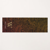 Elegante Terracotta Boho Botanisch Patroon Monogra Yogamat (Voorkant (horizontaal))