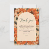 Elegante Terracotta Boho Bruidsfeest Bedankkaart (Voorkant)