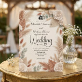 Elegante Terracotta Boho Chic Bruiloft Kaart