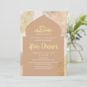 Elegante Terracotta Boho Iftar-dineruitnodiging Kaart (Staand voorkant)