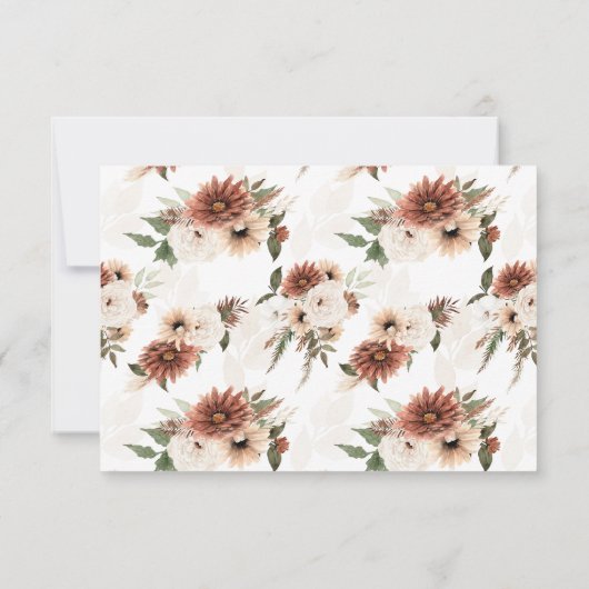 Elegante Terracotta Boho Wedding RSVP Kaart (Achterkant)