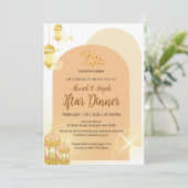 Elegante Terracotta Boog Ramadan Iftar Kaart (Staand voorkant)