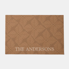 Elegante Terracotta Botanische Patroon Custom Deurmat