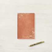 Elegante Terracotta Botanische Post-it® Notes (Op bureau)