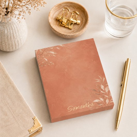 Elegante Terracotta Botanische Post-it® Notes