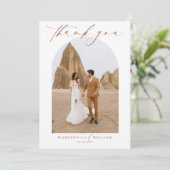 Elegante Terracotta bruiloft bedankkaart Kaart (Staand voorkant)