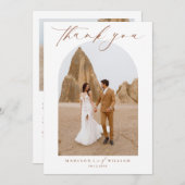 Elegante Terracotta bruiloft bedankkaart Kaart (Voorkant / Achterkant)