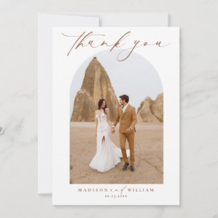 Elegante Terracotta bruiloft bedankkaart Kaart