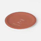 Elegante terracotta bruiloft papier Borden Papieren Bordje (Gekanteld)