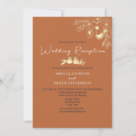 Elegante terracotta bruiloft receptie kaart