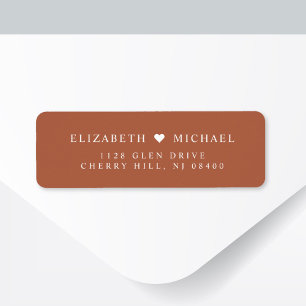 Elegante Terracotta bruiloft retour adres Etiket