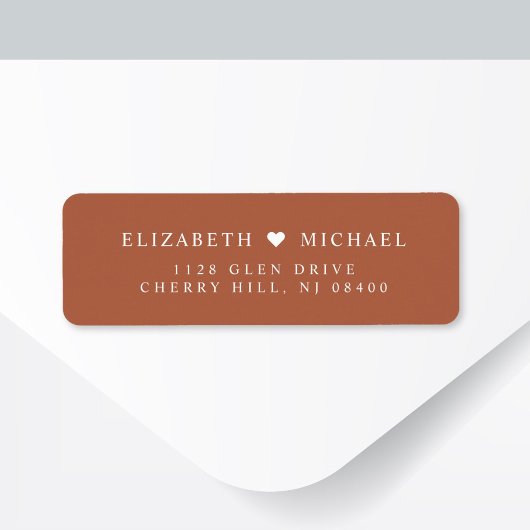 Elegante Terracotta bruiloft retour adres Etiket