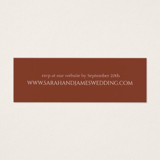 Elegante Terracotta bruiloft website RSVP kaart (Voorkant)