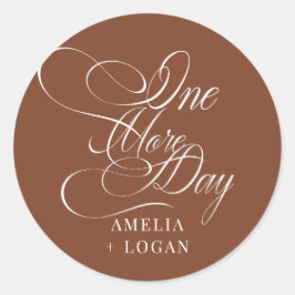 Elegante Terracotta Calligrafie | Proefhuwelijksd Ronde Sticker