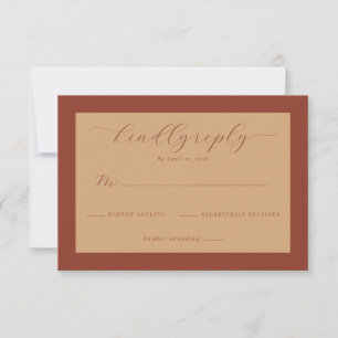 Elegante Terracotta Calligrafie RSVP Kaartje