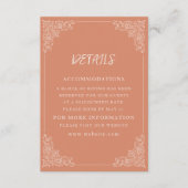 Elegante  Terracotta Cream Wedding Informatiekaartje (Voorkant)