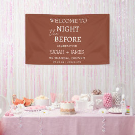 Elegante terracotta de nacht voor de bruiloft spandoek