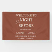 Elegante terracotta de nacht voor de bruiloft spandoek (Horizontaal)