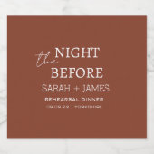 Elegante terracotta de nacht voor de bruiloft sparkling wijnetiket (Enkel label)