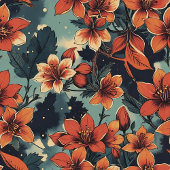 Elegante terracotta diepe pastel groene bloemen fleece deken