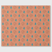 Elegante Terracotta Douane Kerstboom Cadeaupapier (Vlak)