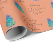 Elegante Terracotta Douane Kerstboom Cadeaupapier (Rol Hoek)