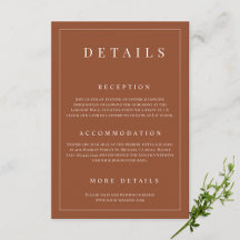 Elegante terracotta eenvoudige formele bruiloft de