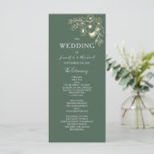 Elegante terracotta en olijfgroene bruiloft programmakaart (Staand voorkant)