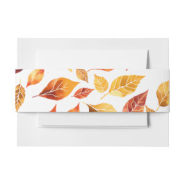 Elegante Terracotta Fall Bladeren Verbrand sinaasa Uitnodigingen Wikkel