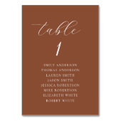 Elegante Terracotta Fall Trouwstoel Grafiek Kaart (Voorkant)