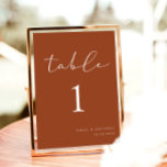 Elegante Terracotta Fall Wedding Kaart<br><div class="desc">Verbeter uw herfstbruiloft met dit elegante Terracotta herfstbruidstabel nummer, perfect voor het toevoegen van een vleugje sophisticatie aan uw herfstbruidstablescapes. Ideaal voor herfst centerpieces bruiloft, dit ontwerp is een aanvulling op terracotta bruiloft thema's en verbrande sinaasappel bruiloften. Een must-have voor boho fall bruiloft vibes, het is de perfecte aanvulling op...</div>