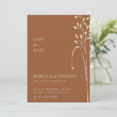 Elegante Terracotta foto save the date uitnodiging (Staand voorkant)