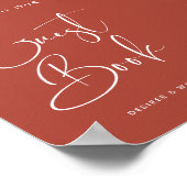 Elegante Terracotta Gastboek bruiloft teken Poster (Hoek)