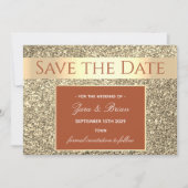 Elegante Terracotta Gouden Bruiloft Save The Date (Voorkant)