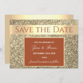 Elegante Terracotta Gouden Bruiloft Save The Date (Voorkant / Achterkant)
