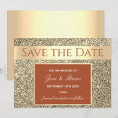 Elegante Terracotta Gouden Trouw Save The Date (Voorkant / Achterkant)
