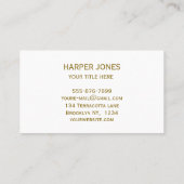 Elegante Terracotta Gouden Waterverf Herfst Boho Visitekaartje (Achterkant)