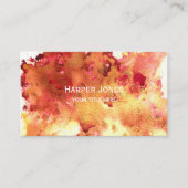 Elegante Terracotta Gouden Waterverf Herfst Boho Visitekaartje (Voorkant)