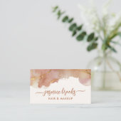 Elegante Terracotta Gouden Waterverf Visitekaartje (Staand voorkant)