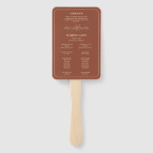 Elegante terracotta grillige bruiloft set van fans handwaaier (Achterkant)