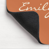 Elegante Terracotta Handgeschreven Script Naam Cus Muismat (Hoek)