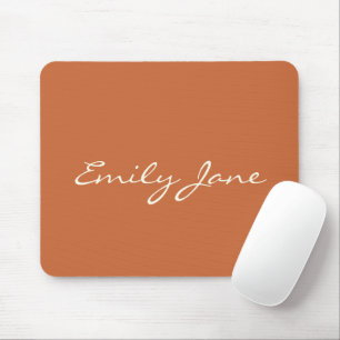 Elegante Terracotta Handgeschreven Script Naam Cus Muismat