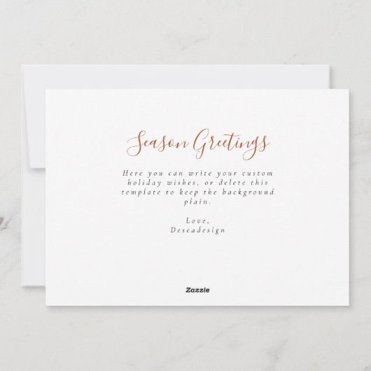 Elegante Terracotta Heart Pines 2 Foto Kerstmis Feestdagenkaart (Achterkant)