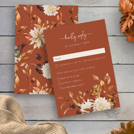 Elegante Terracotta herfst RSVP Kaartje